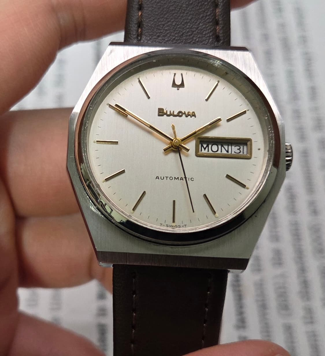 빈티지 부로바 데이데이트 팔각옥토 실버판 골드인덱스 오토매틱 상품이미지2