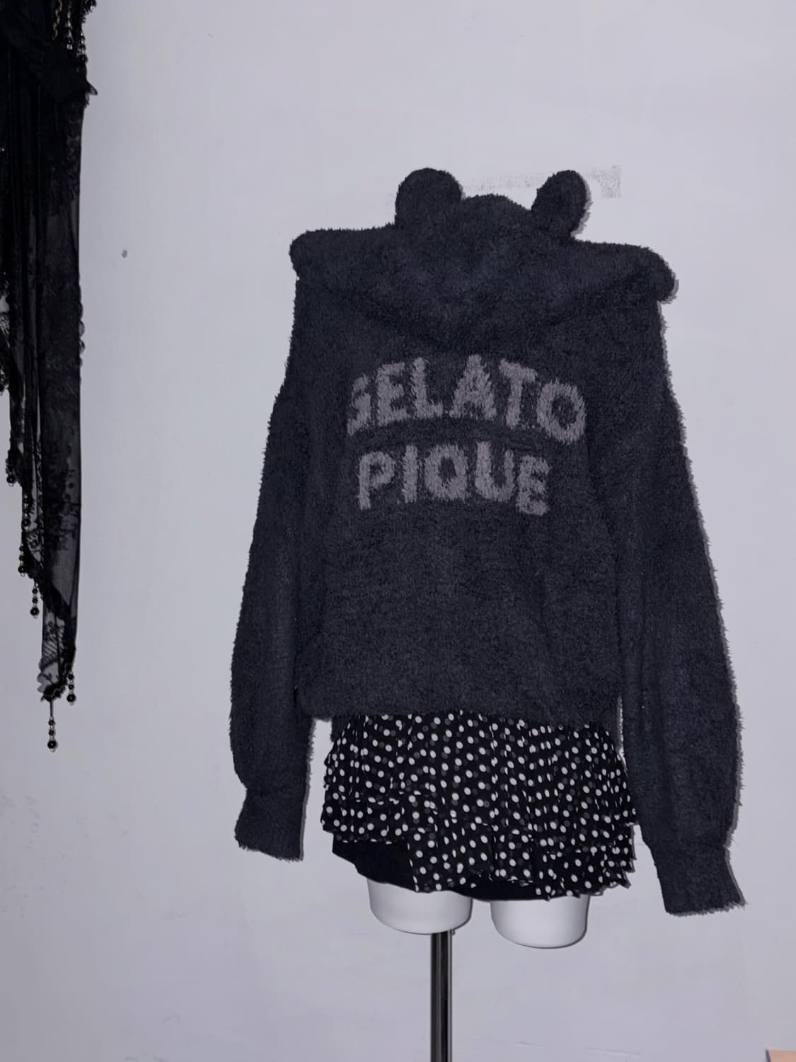 키치 곰돌이 후집 & 공겜여주 도트 믹스코디🎵🖤 상품이미지2