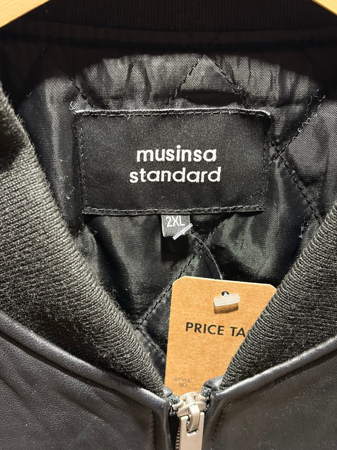 XXL 무신사 스탠다드 램스킨 미니멀 레더 블루종 상품이미지6