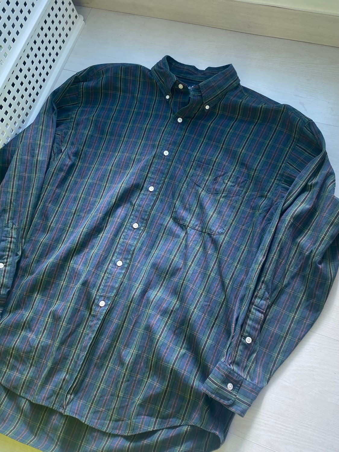 90s 폴로 빅셔츠 타탄 체크 L 상품이미지3