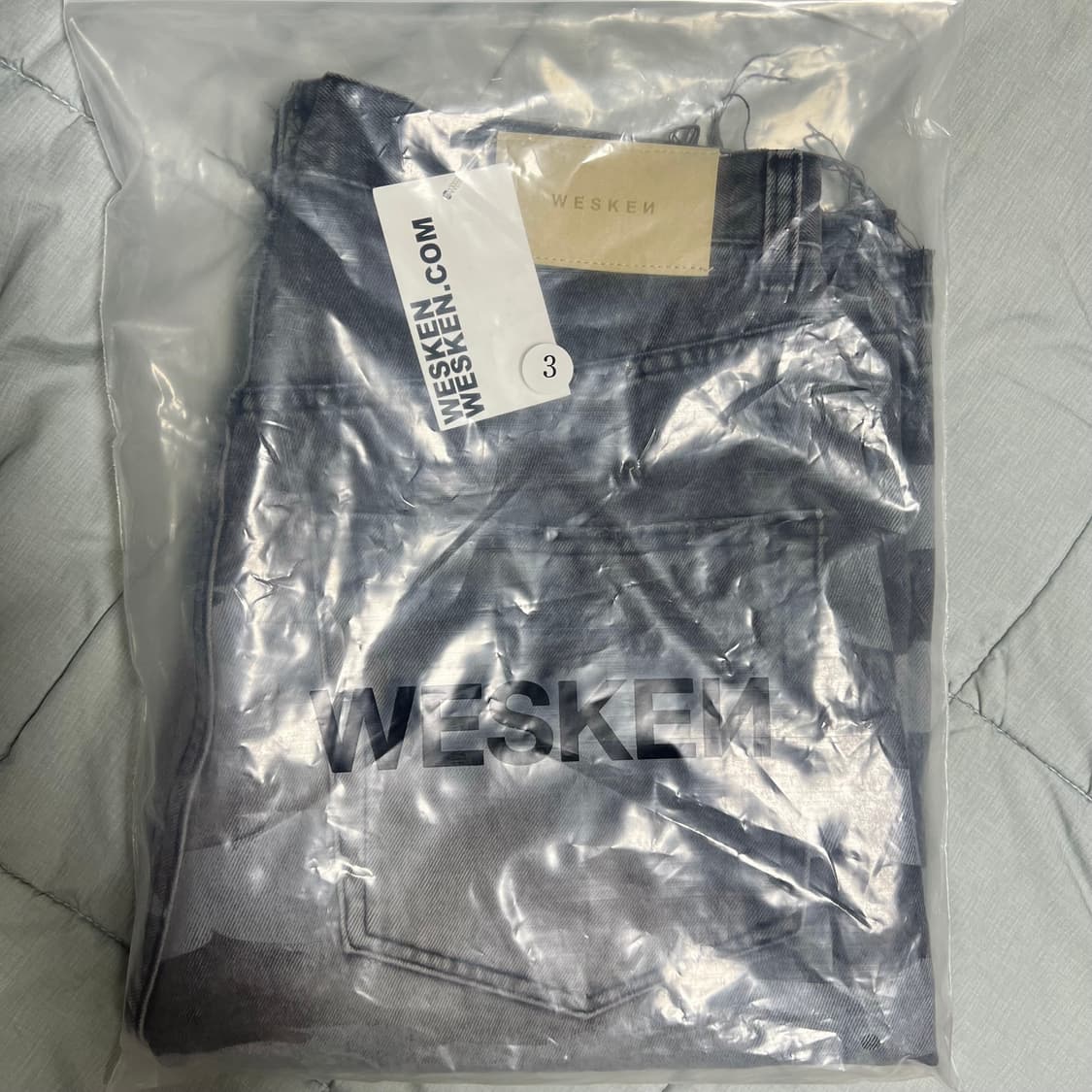 3 size) Wesken 데님 흑청 성조기 버뮤다 쇼츠 새상품 상품이미지2