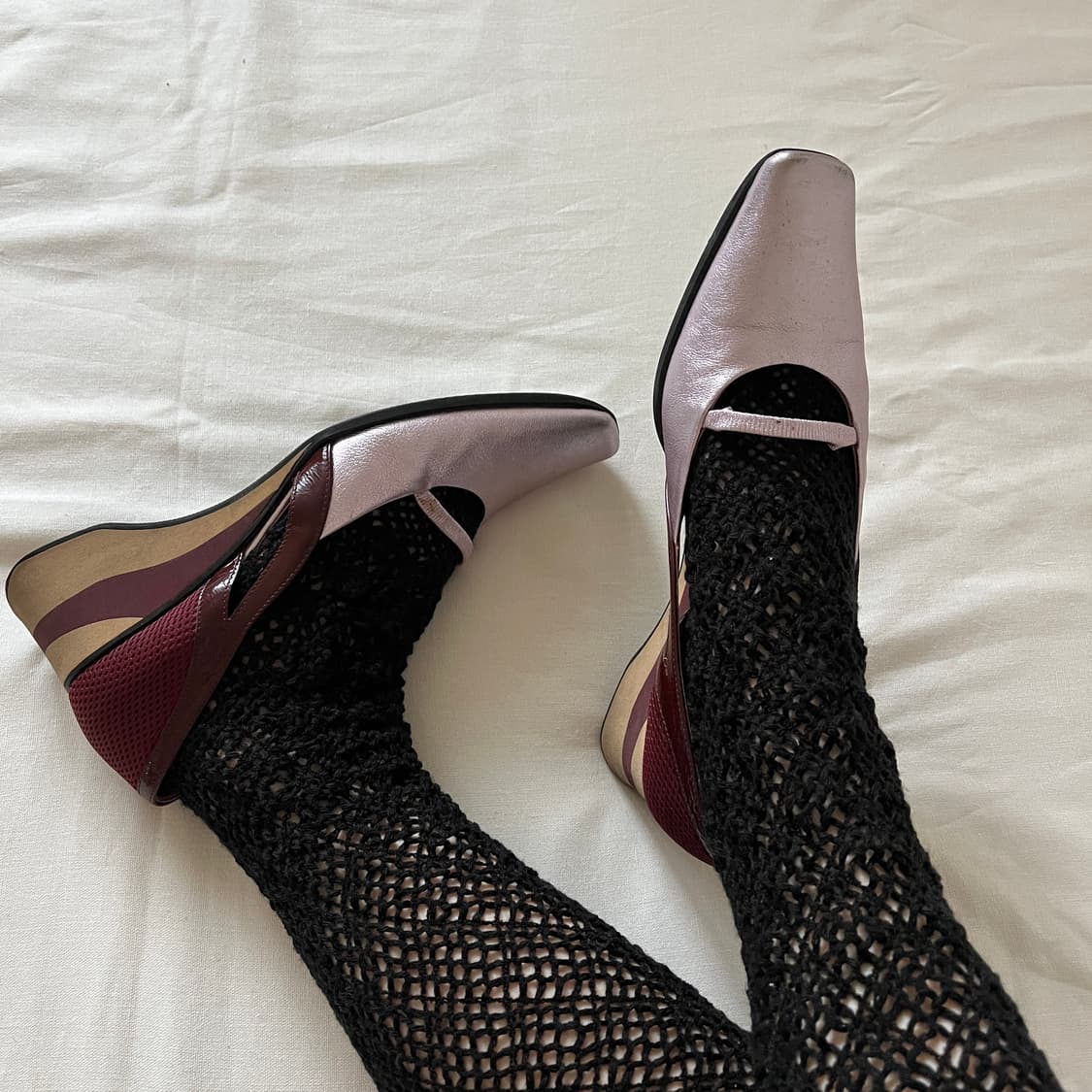 SS2000 미우미우 스포츠 메탈릭 핑크 웨지 상품이미지3