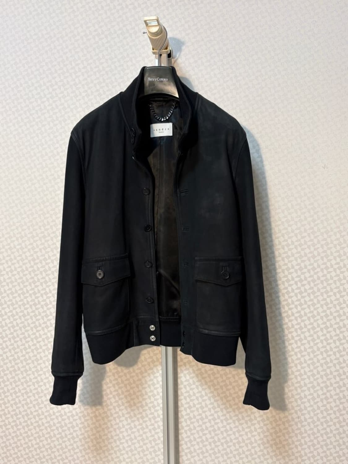 산드로(Sandro) A1 리얼 레더 스웨이드 가죽 봄버 자켓 상품이미지1