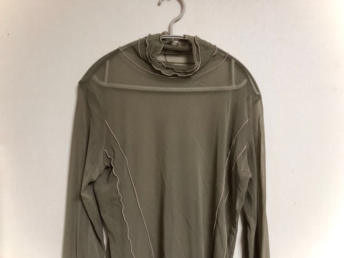 매쉬 레이스 프릴 목폴라티 시어 연커피 상품이미지2