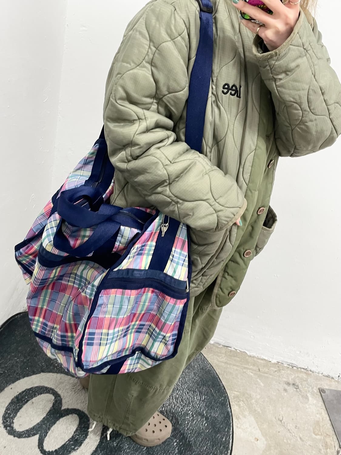 레스포삭 솜사탕 체크 2way 보스턴백 상품이미지9