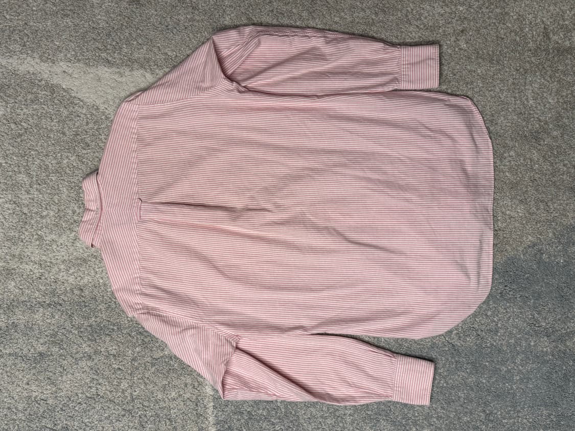 드레익스 코튼 스트라이프 포켓 셔츠 핑크 상품이미지3