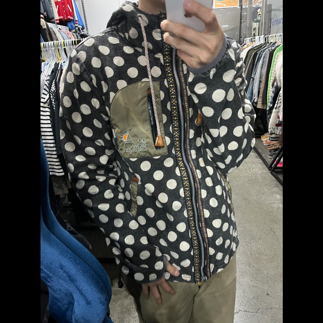 Go slow Caravan 린넨 블렌디드 도트 자켓 상품이미지4