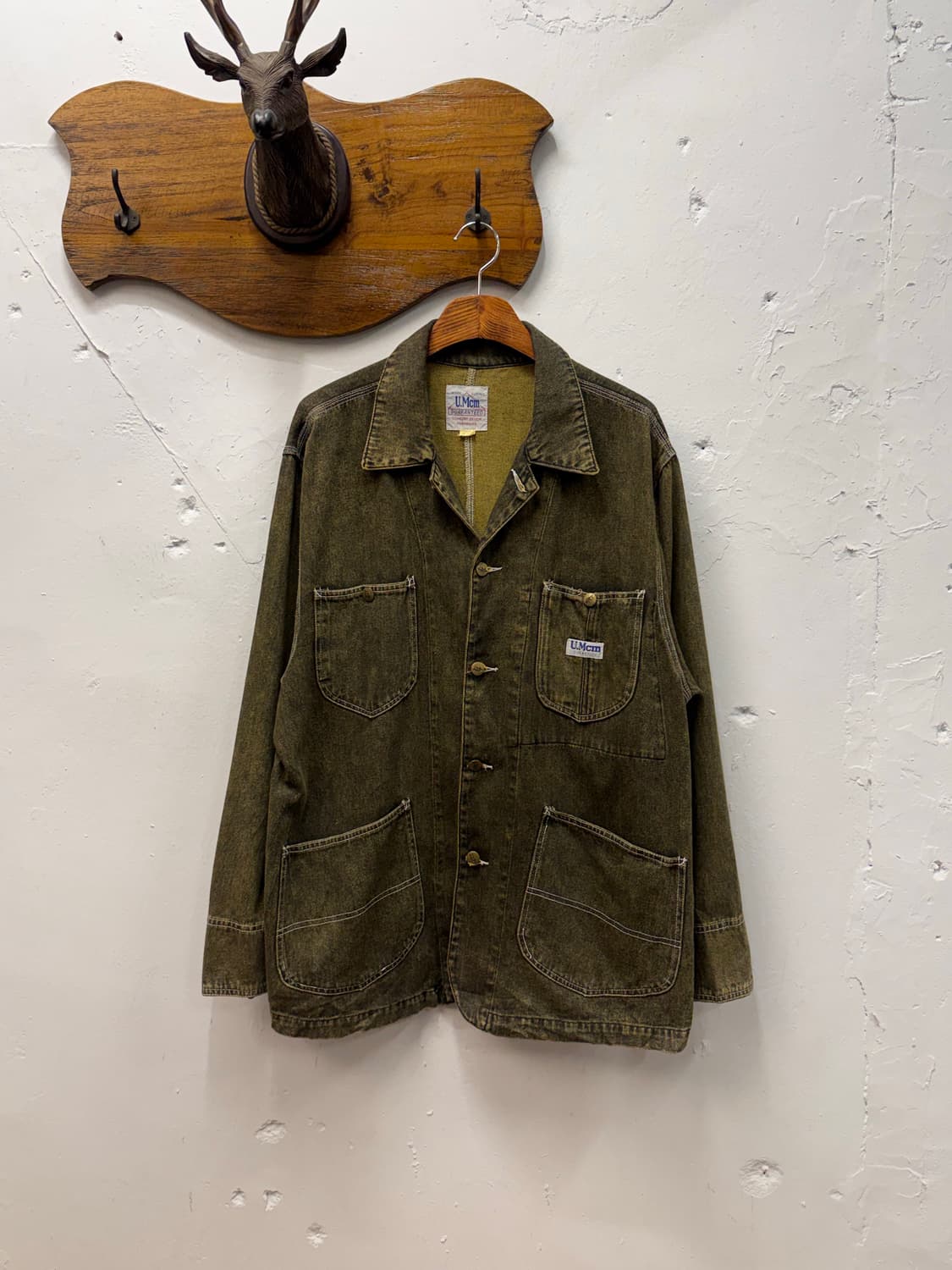 U.Mcm Olive Drab Denim Chore Jacket 상품이미지1