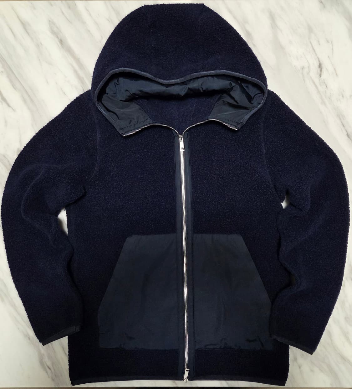 띠어리 네이비 플리스 후드집업 상품이미지1