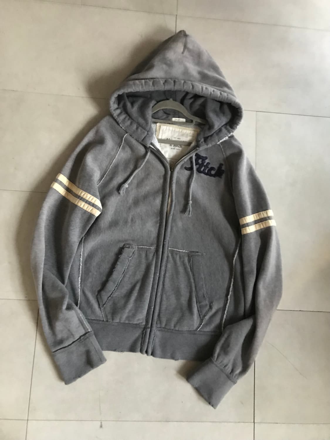 아베크롬비 그레이 오버핏 후드집업 상품이미지8