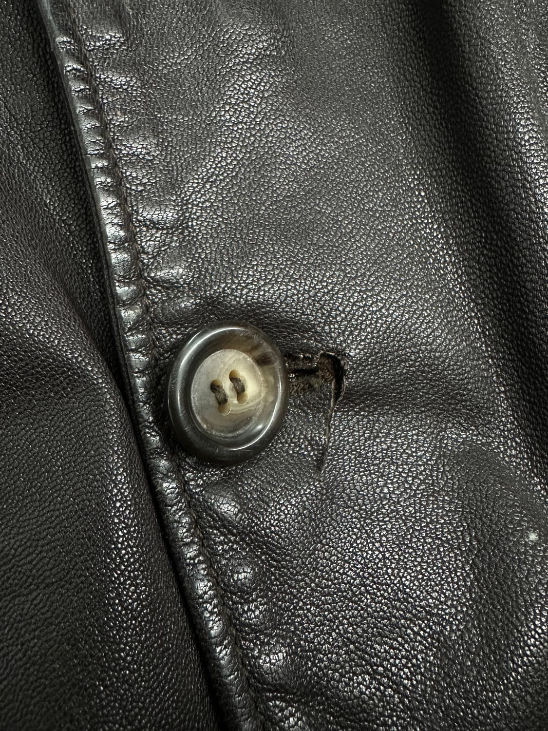 90s EMPORIO ARMANI 더블 브레스트 레더 자켓 L 상품이미지9