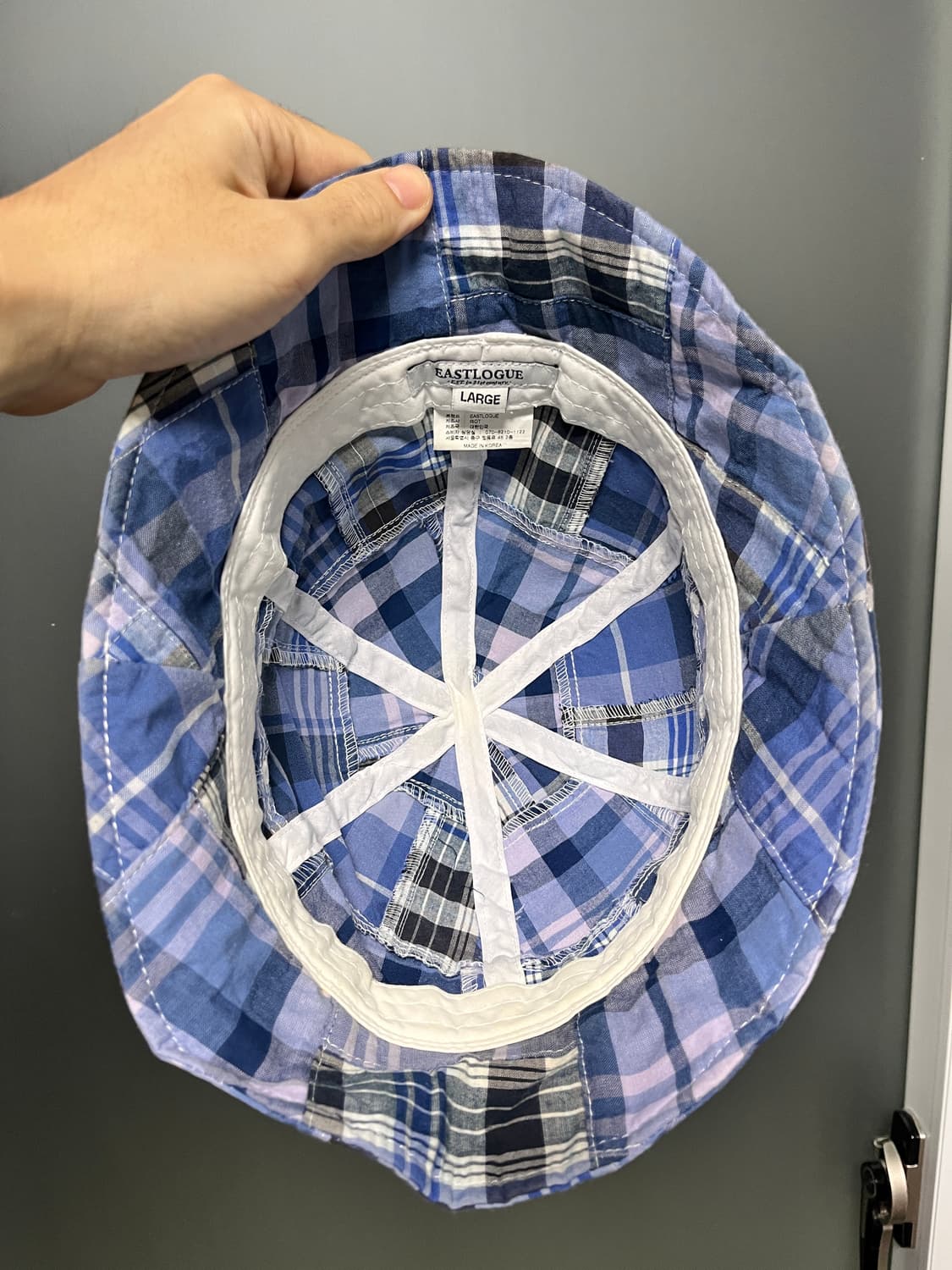 L) 이스트로그 패치워크 버킷햇 블루 판매. 상품이미지5