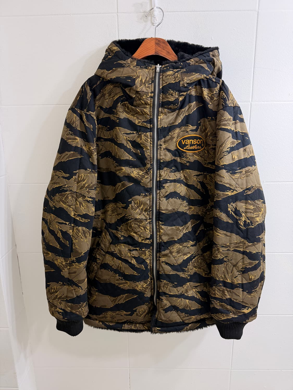 밴슨 카모 퍼 리버시블 후드 집업 자켓 상품이미지5