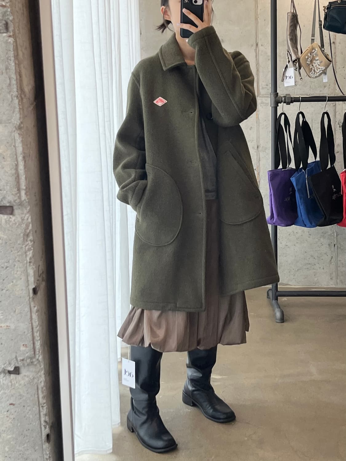 단톤 울 롱코트 다크그린 38 상품이미지2