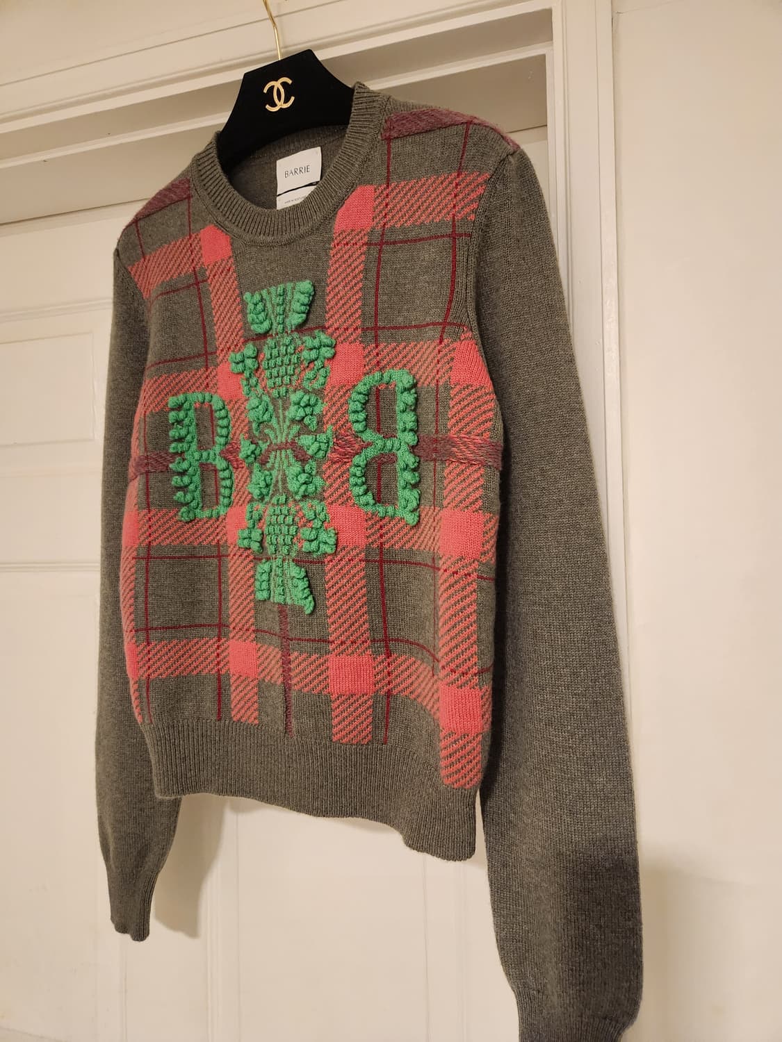 (정품)샤넬 배리 BARRIE  핑크 타탄 캐시미어 니트 상품이미지2