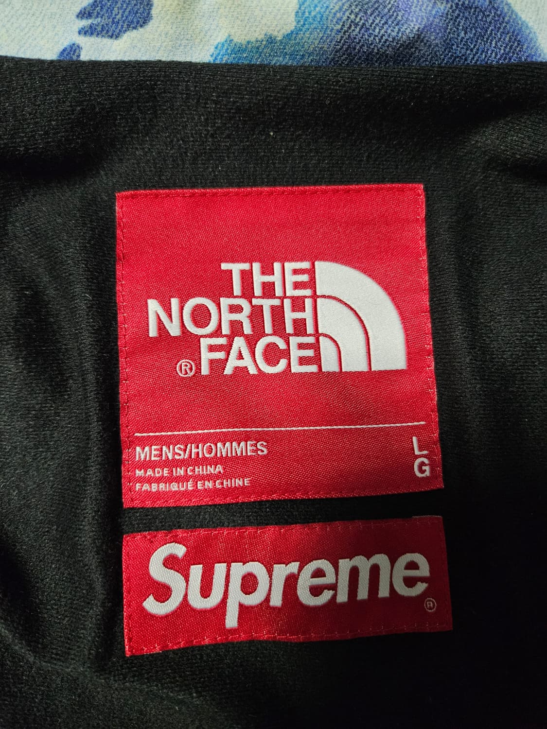 [L]슈프림x노스페이스 블리치드 데님 프린팅 마운틴 자켓 인디고 상품이미지3