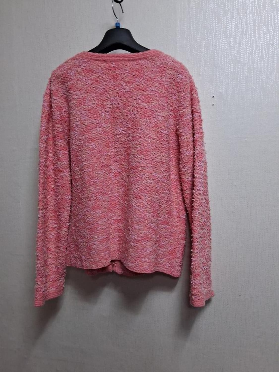 일본빈티지 DoCLASSE  테이프사배색 핑크 뜨게 트위드니트가디건 77 상품이미지2