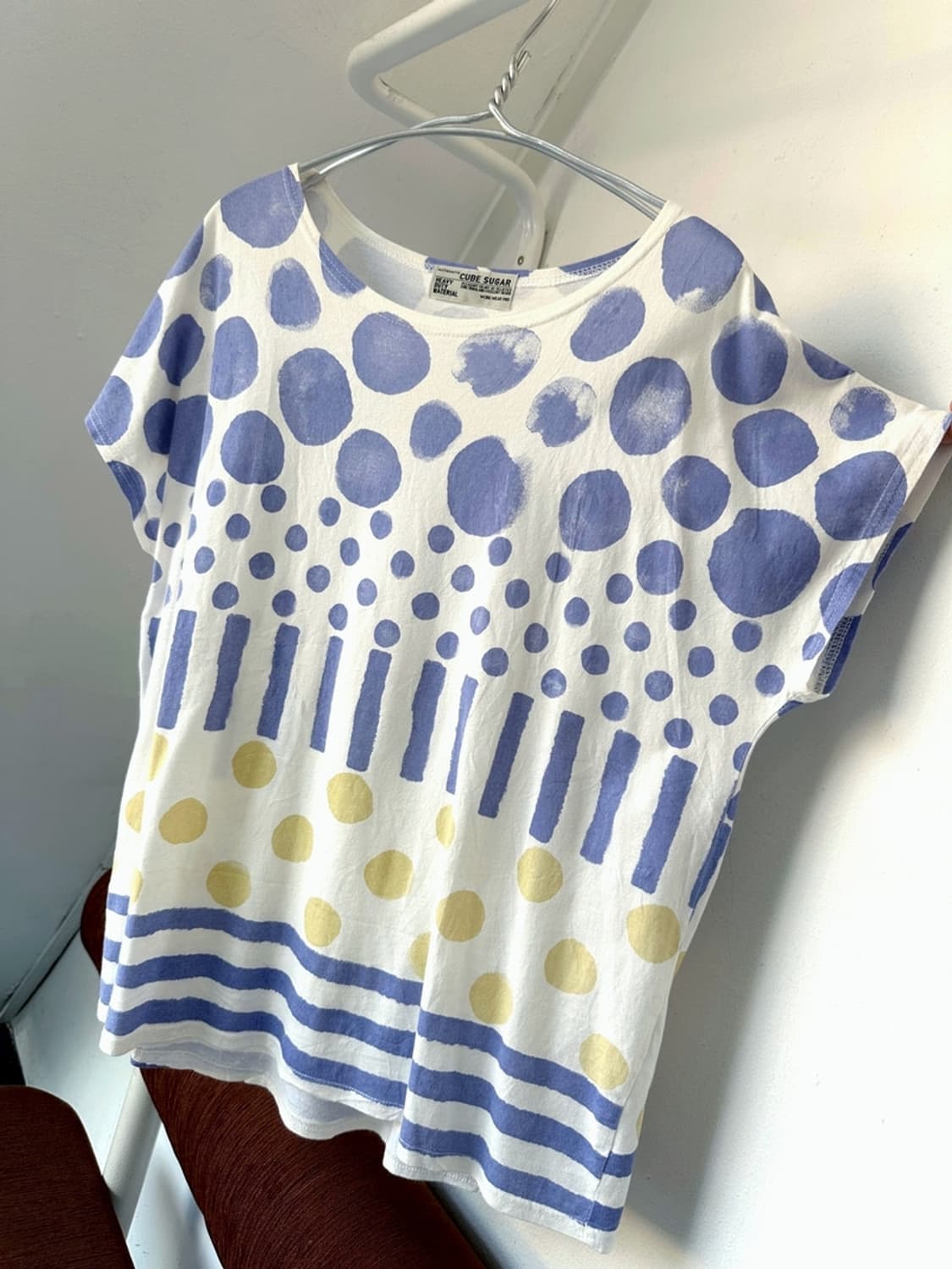 Light cotton wide design pattern top 상품이미지2
