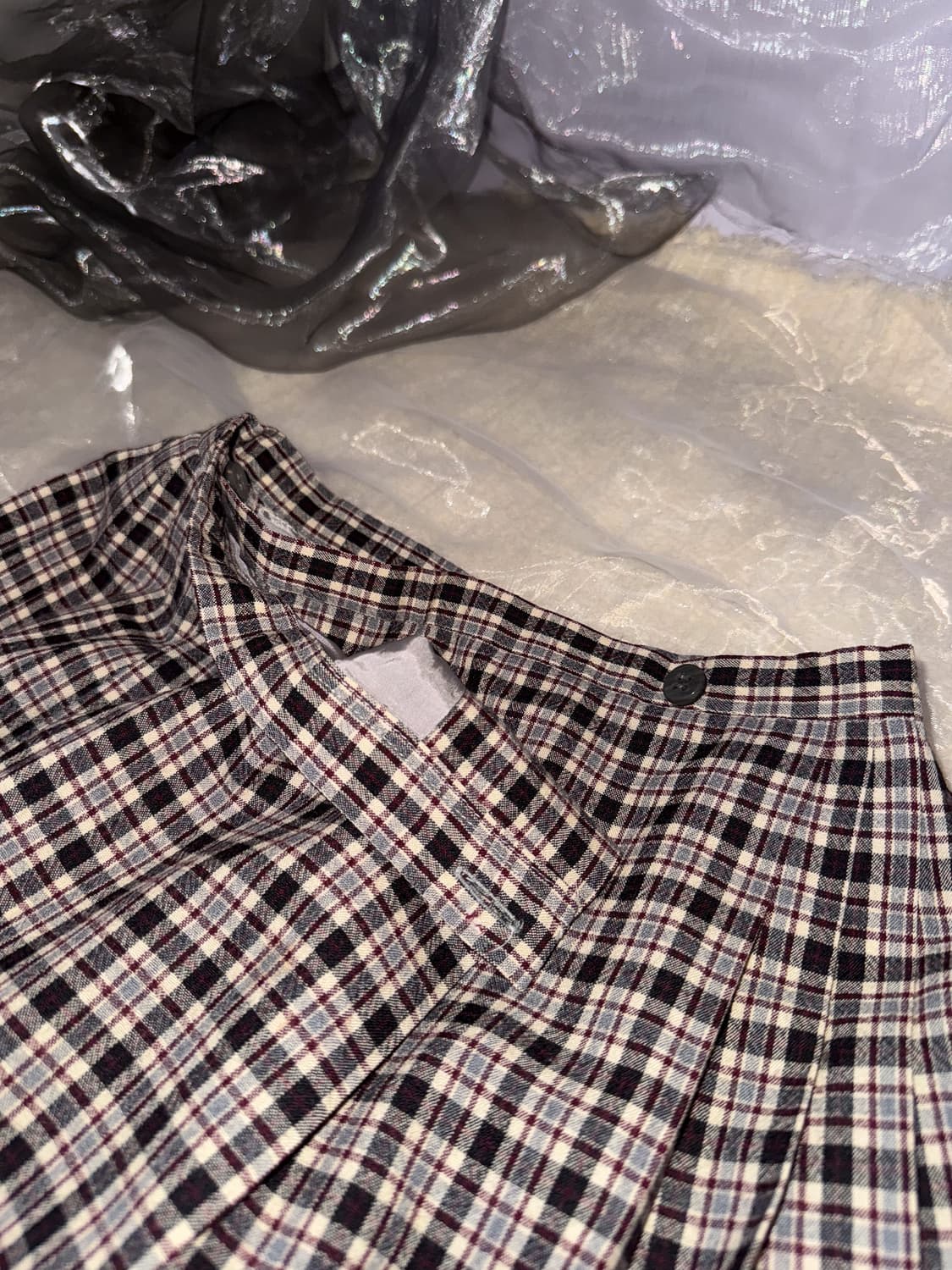 Tartan Buttoned Wrap Skirt 0138 상품이미지4