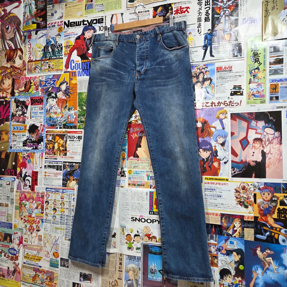 아르마니 진스 중청 워싱 스트레이트 팬츠 상품이미지6