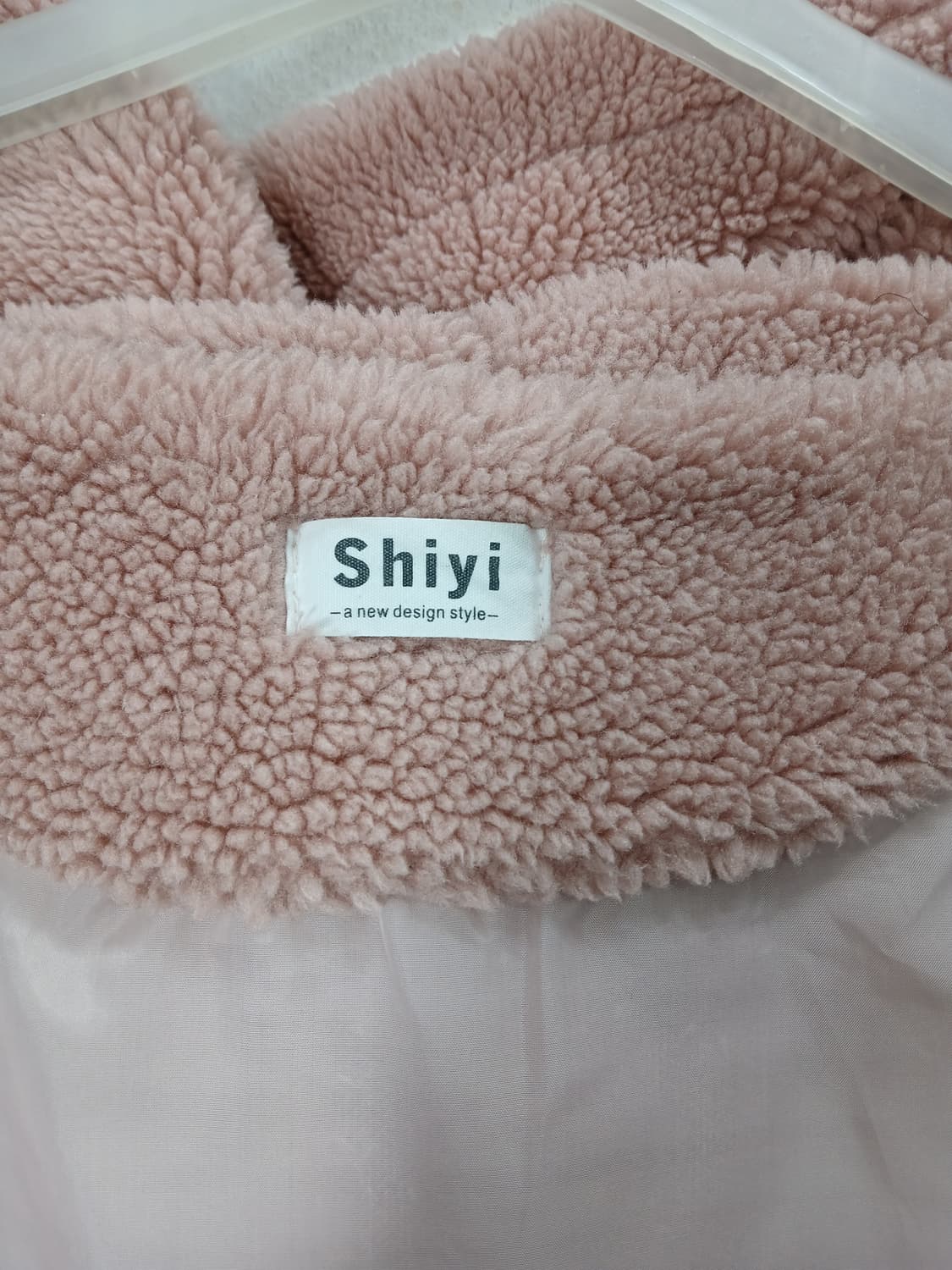 빅사이즈 Shiyi 뽀글이 후드집업 핑크 115-120 3XL 새제품 상품이미지8