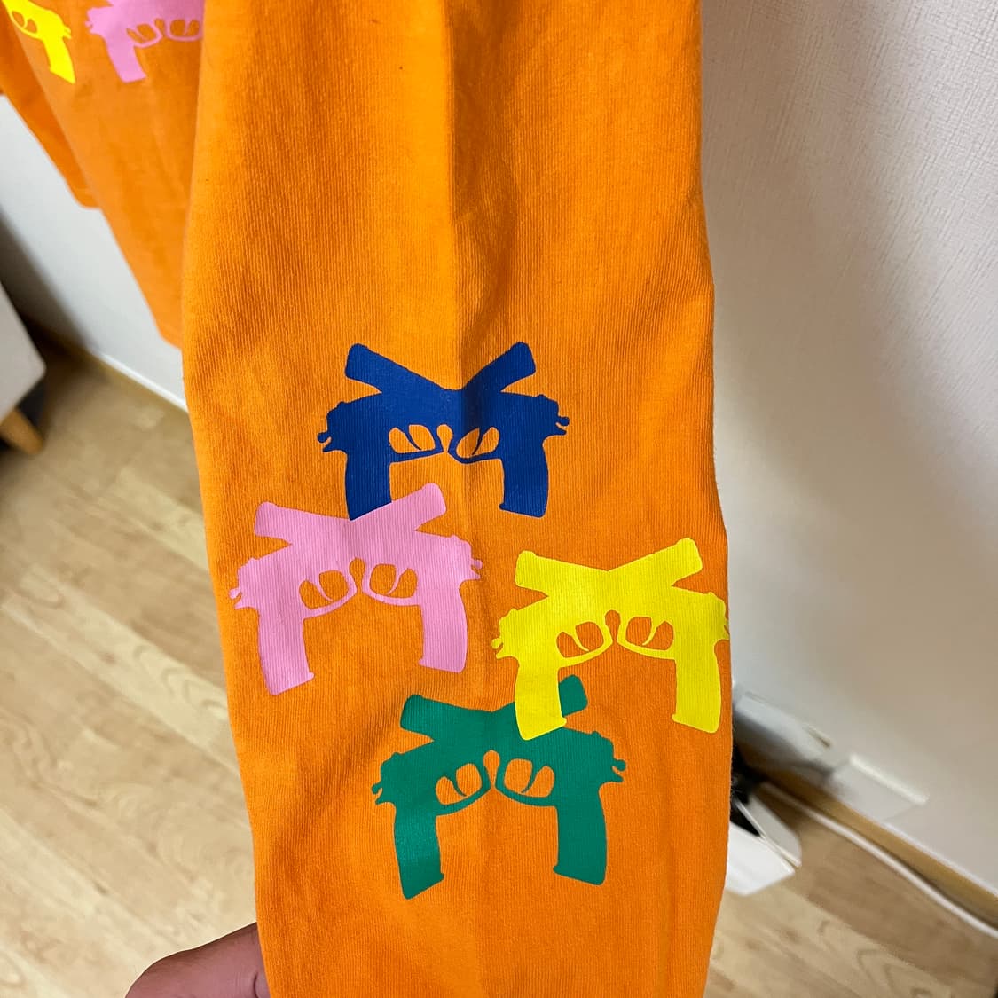 일본브랜드 GALFY 불독 자수 프린팅 긴팔 티셔츠 XL 상품이미지5