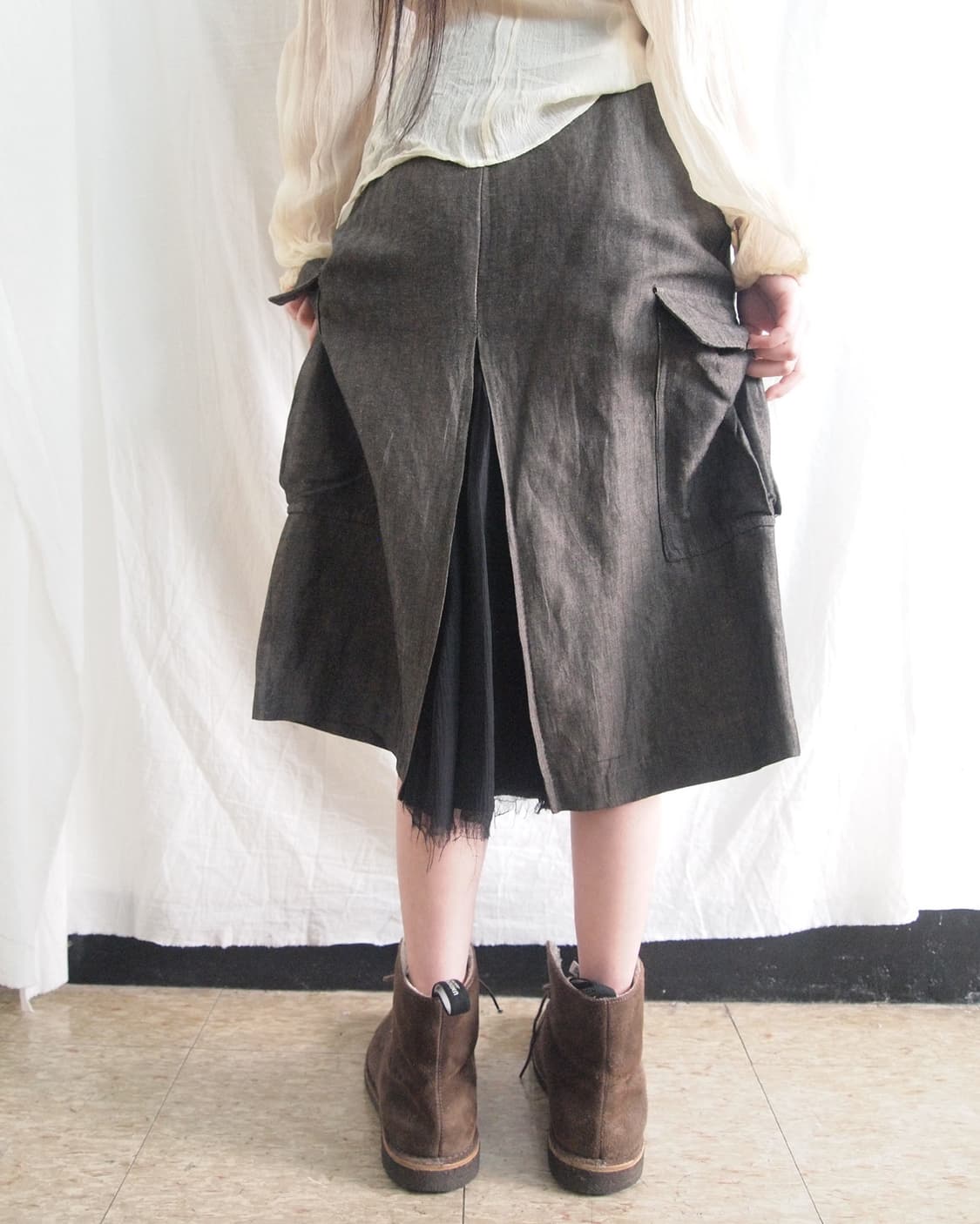 pas de calais 아티저널 아방가르드 카고스커트 상품이미지1