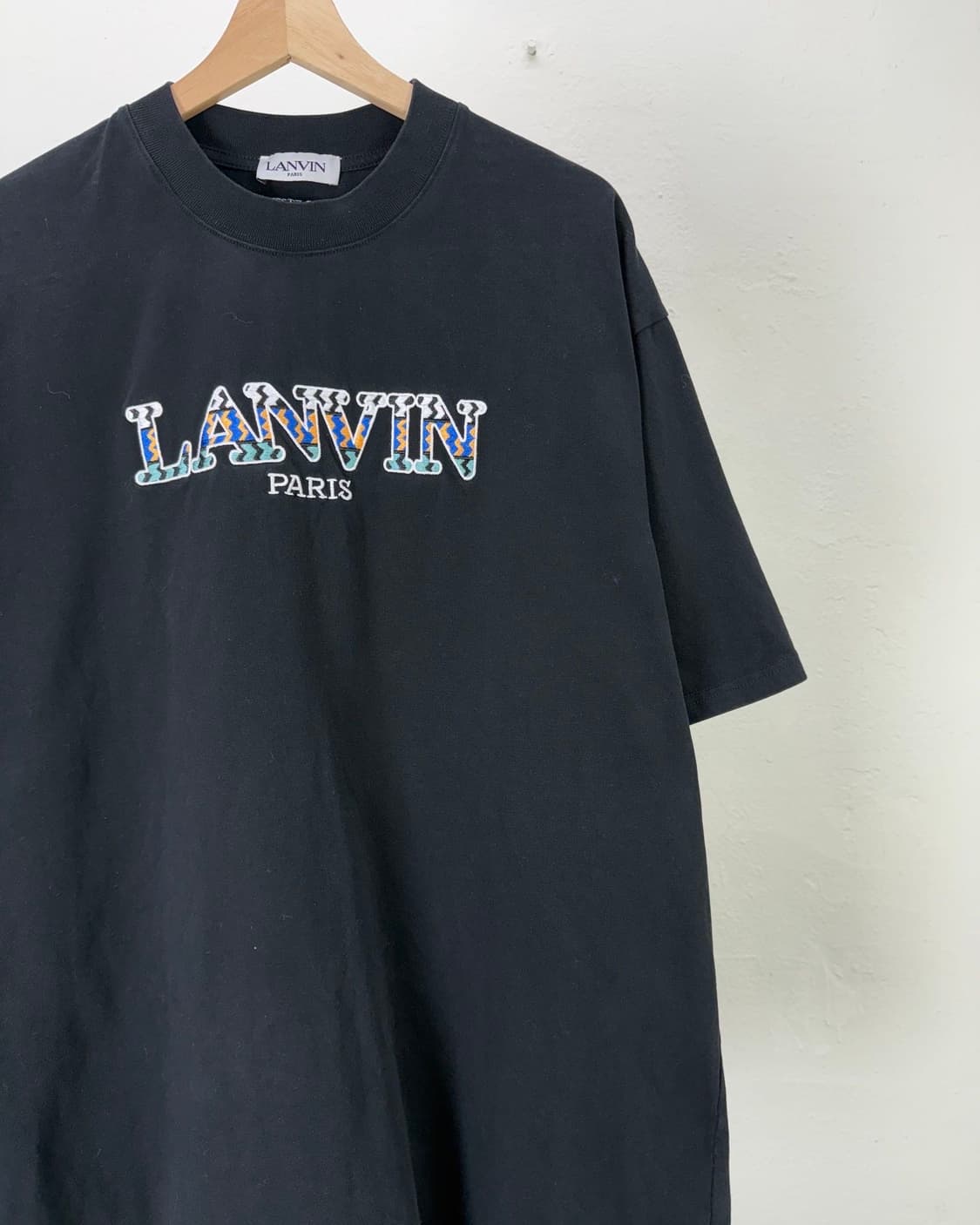 랑방 블랙 다인 로고 크루넥 하프 티셔츠 상품이미지3