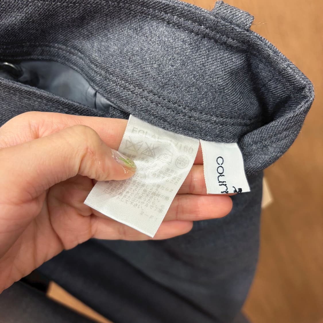 꾸레쥬 슬랙스 팬츠 지퍼 플라이 버튼 클로징 벨트 고리 디테일 딥그레이 상품이미지6