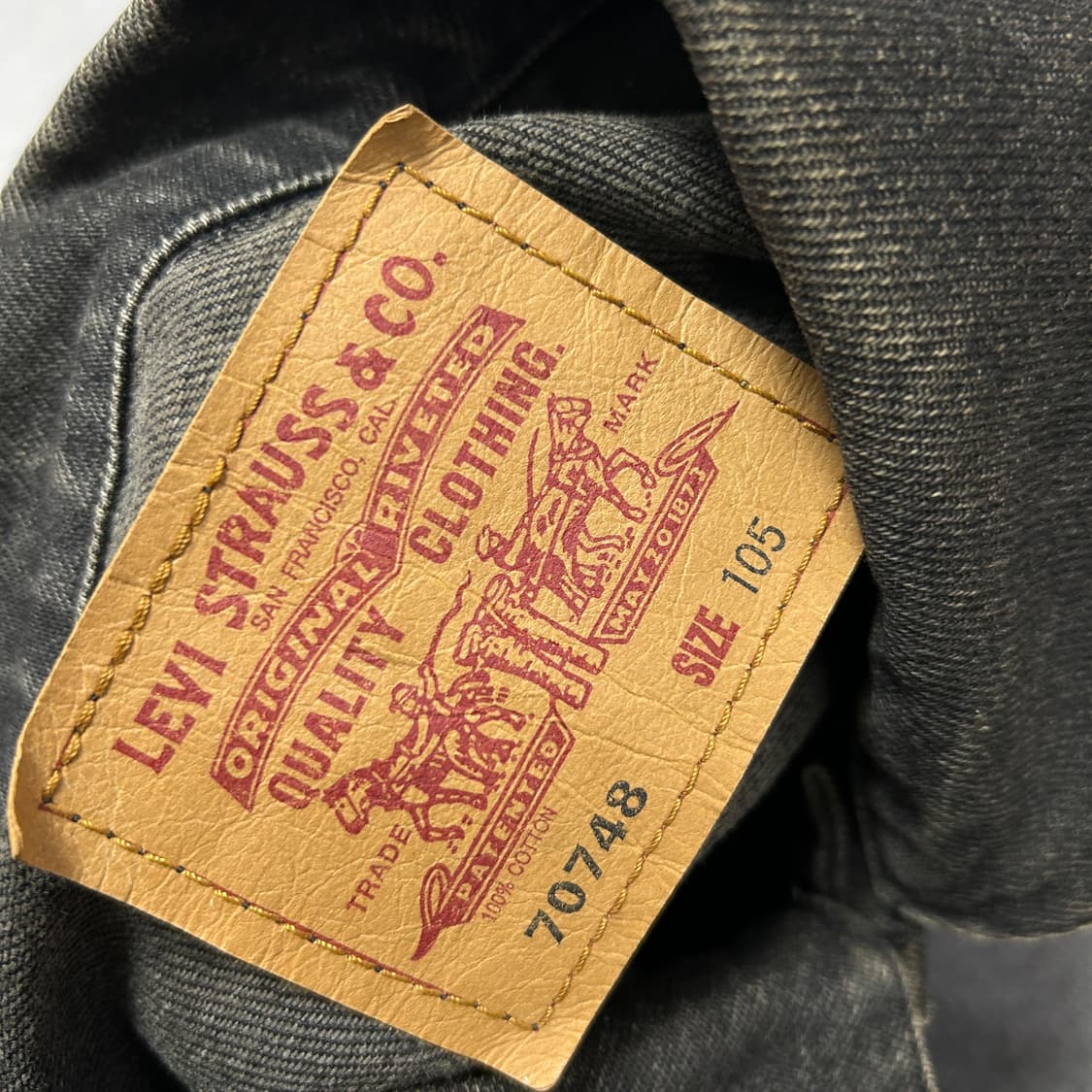 리바이스 90s 70748 빈티지 워시드 흑청자켓(105) 상품이미지2