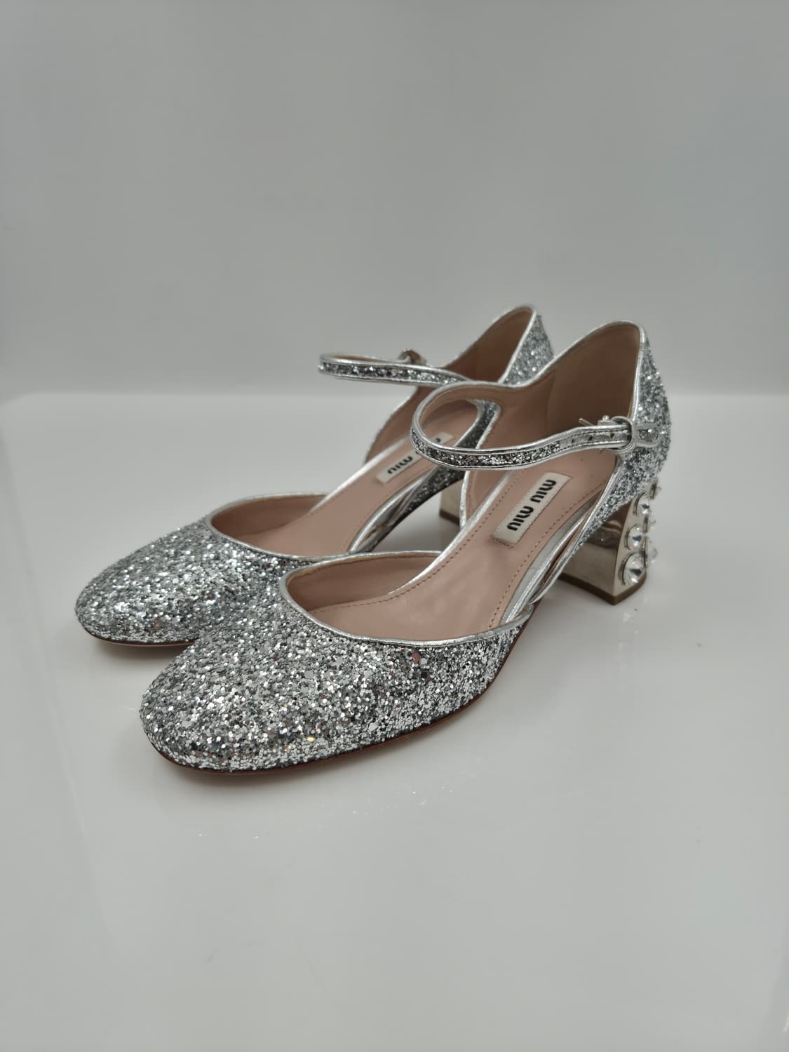미우미우 글리터 크리스탈 펌프스 구두 상품이미지2