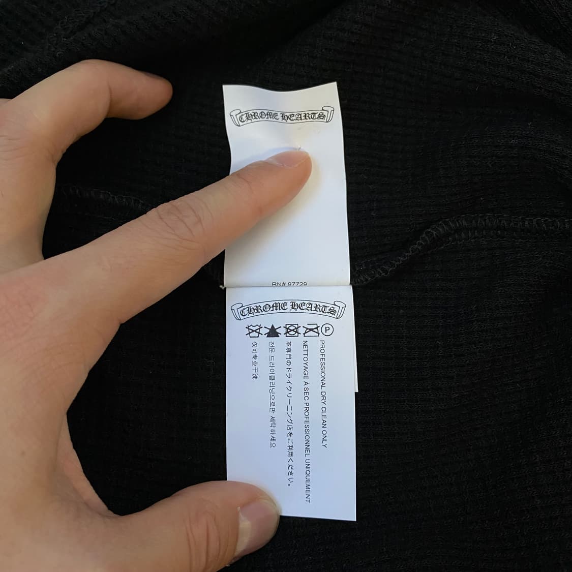 [L] 크롬하츠 크로스볼 와플 헨리넥 블랙 상품이미지7