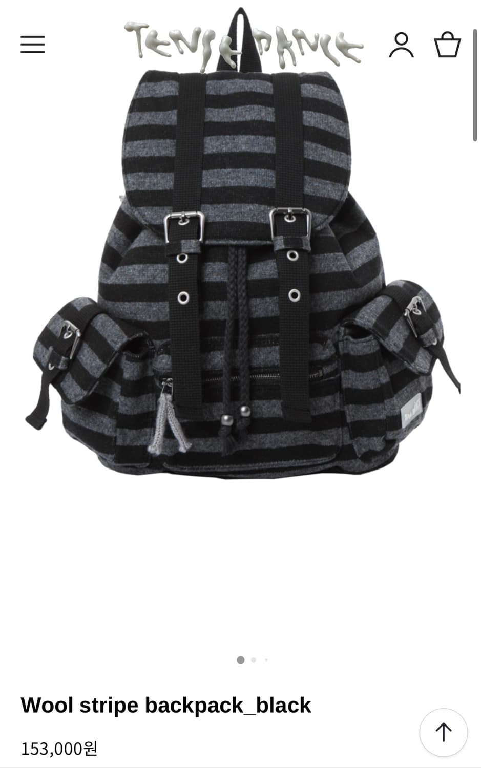 텐스댄스 Wool stripe backpack_ black  상품이미지5