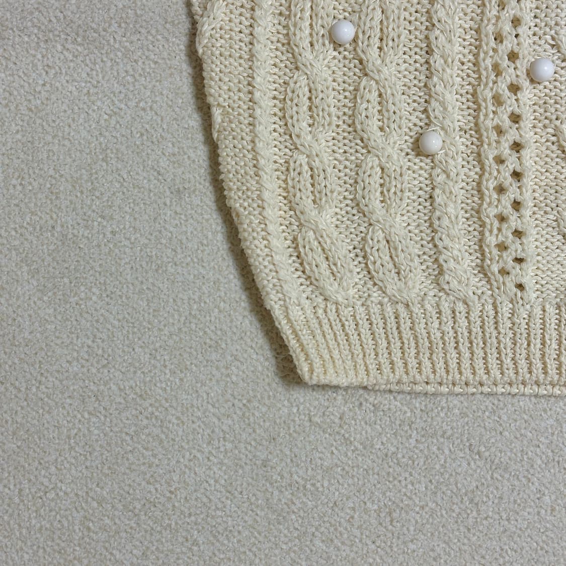 오즈세컨 진주 장식 케이브 캡소매 베스트 상품이미지4