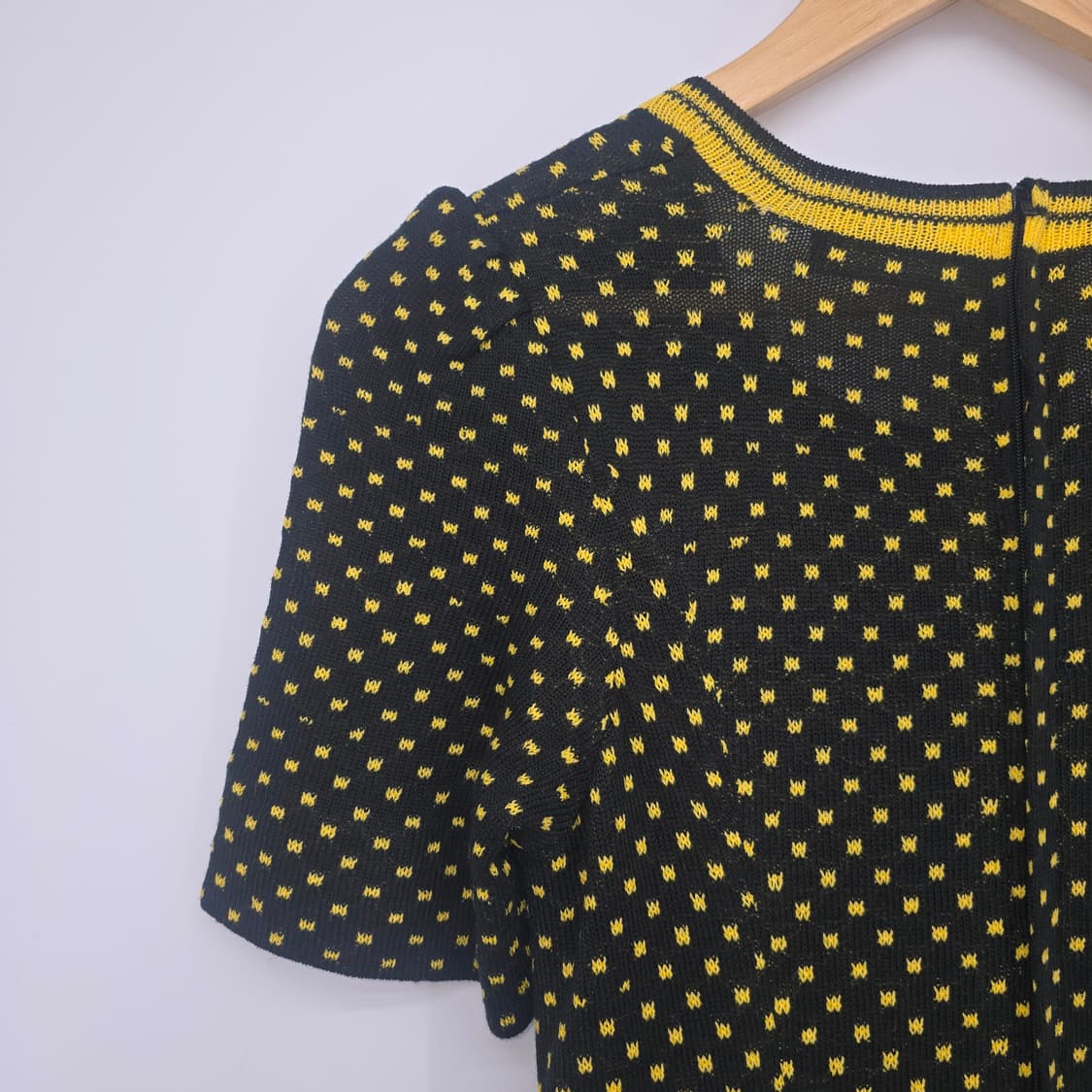 블랙 땡땡이 롱 원피스 옐로우 포인트 상품이미지7