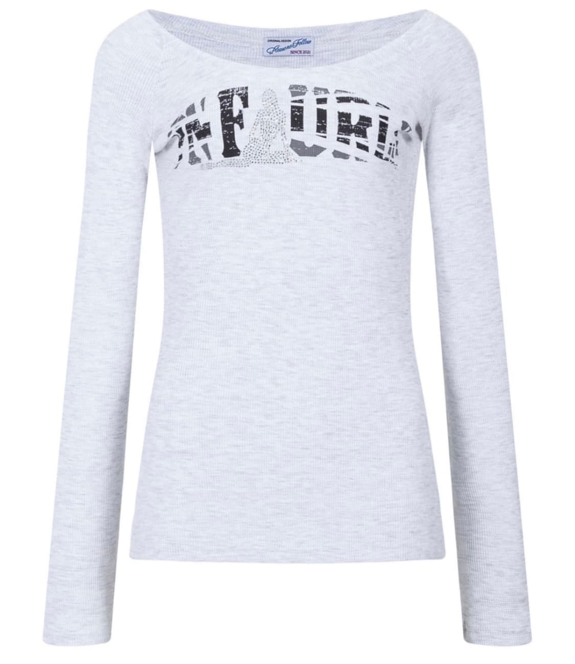 플리즈노팔로우 Jules Long Sleeve Top (화이트멜란지) 상품이미지2