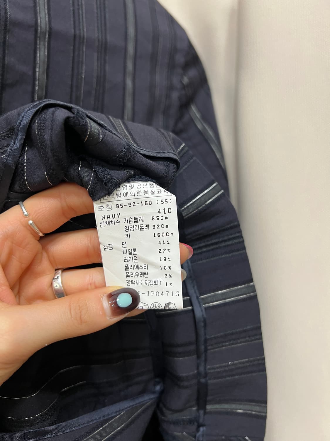 JOINUS 빈티지 스트라이프 7부 블레이저  상품이미지6