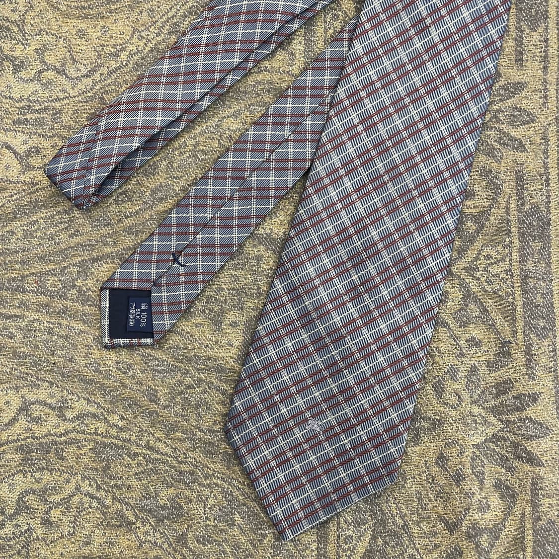 BURBERRY 버버리 실크 체크 넥타이 하이엔드 명품 타이 상품이미지1