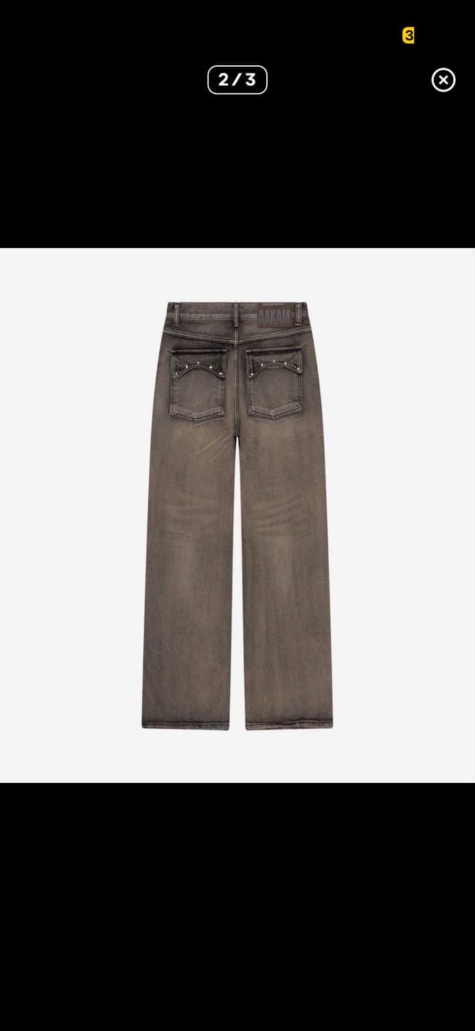 아캄 Multi Studded Denim Pants 스터드 팬츠 브라운 상품이미지2