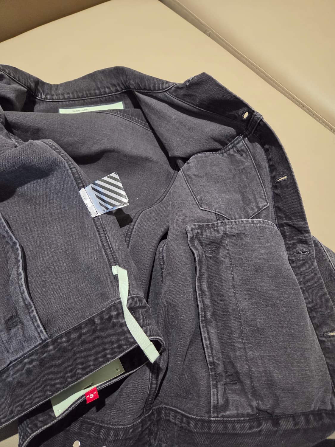 오프화이트.파이어테이프.데님자켓 상품이미지5