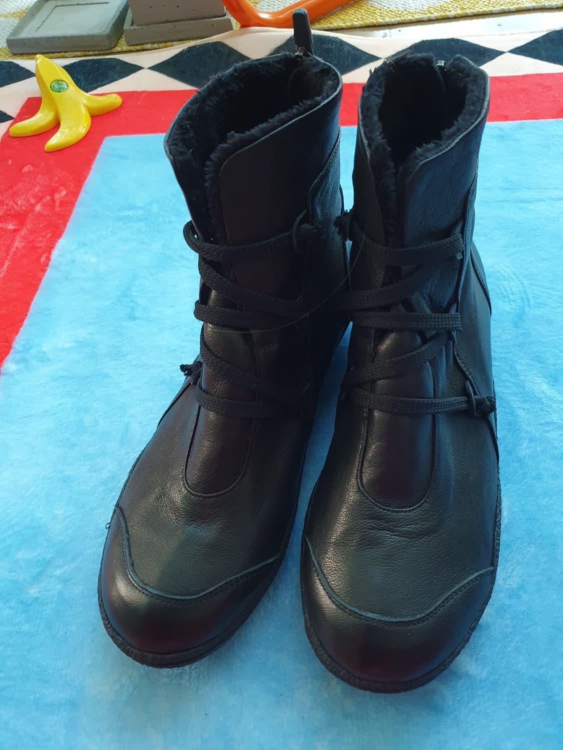 양가죽  퍼 스니커즈 앵글 부츠 240 상품이미지5