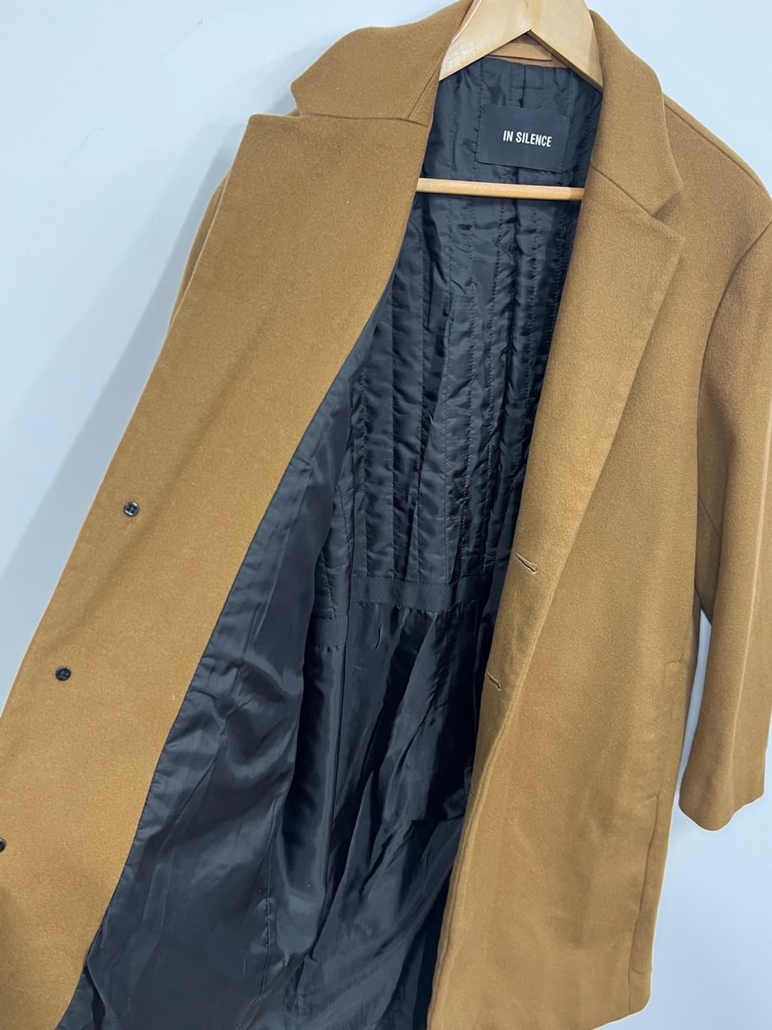 인사일런스 카멜 울 캐시미어 블렌드 남성 롱코트 상품이미지3