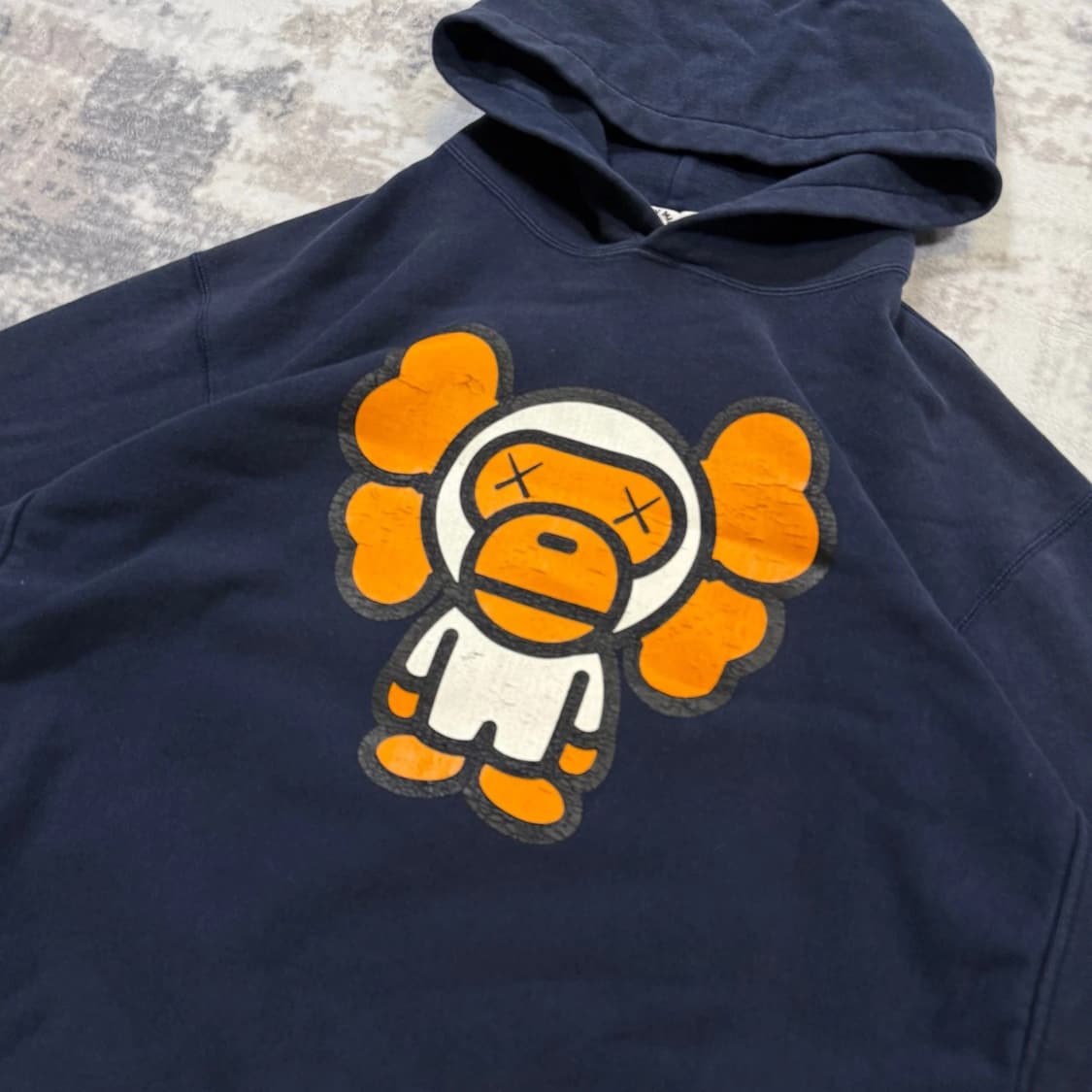 OG 베이프 x 카우스 베이비 마일로 후드티 네이비 상품이미지2