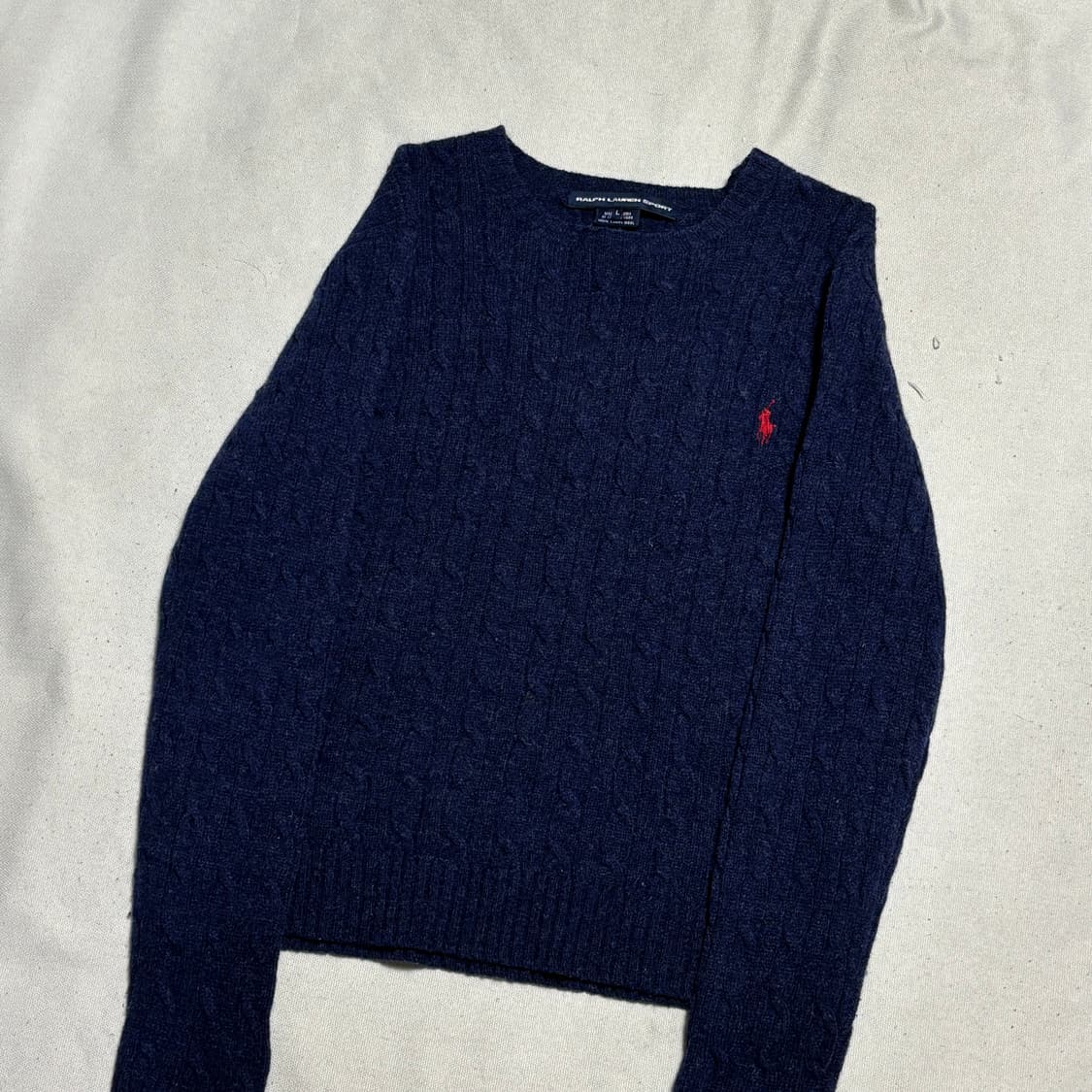 L 여성용 폴로랄프로렌 네이비 케이블 램스울 니트  상품이미지1