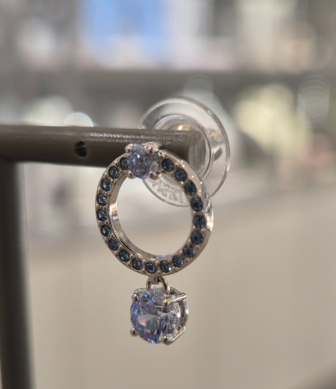 새제품)스와로브스키 블루 크리스탈 드롭 귀걸이 정품 상품이미지2