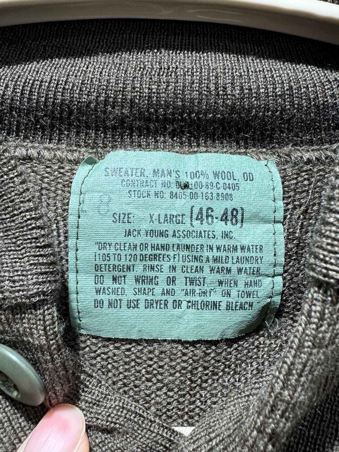 80s 미군 5버튼 울 니트 (XL) 상품이미지4