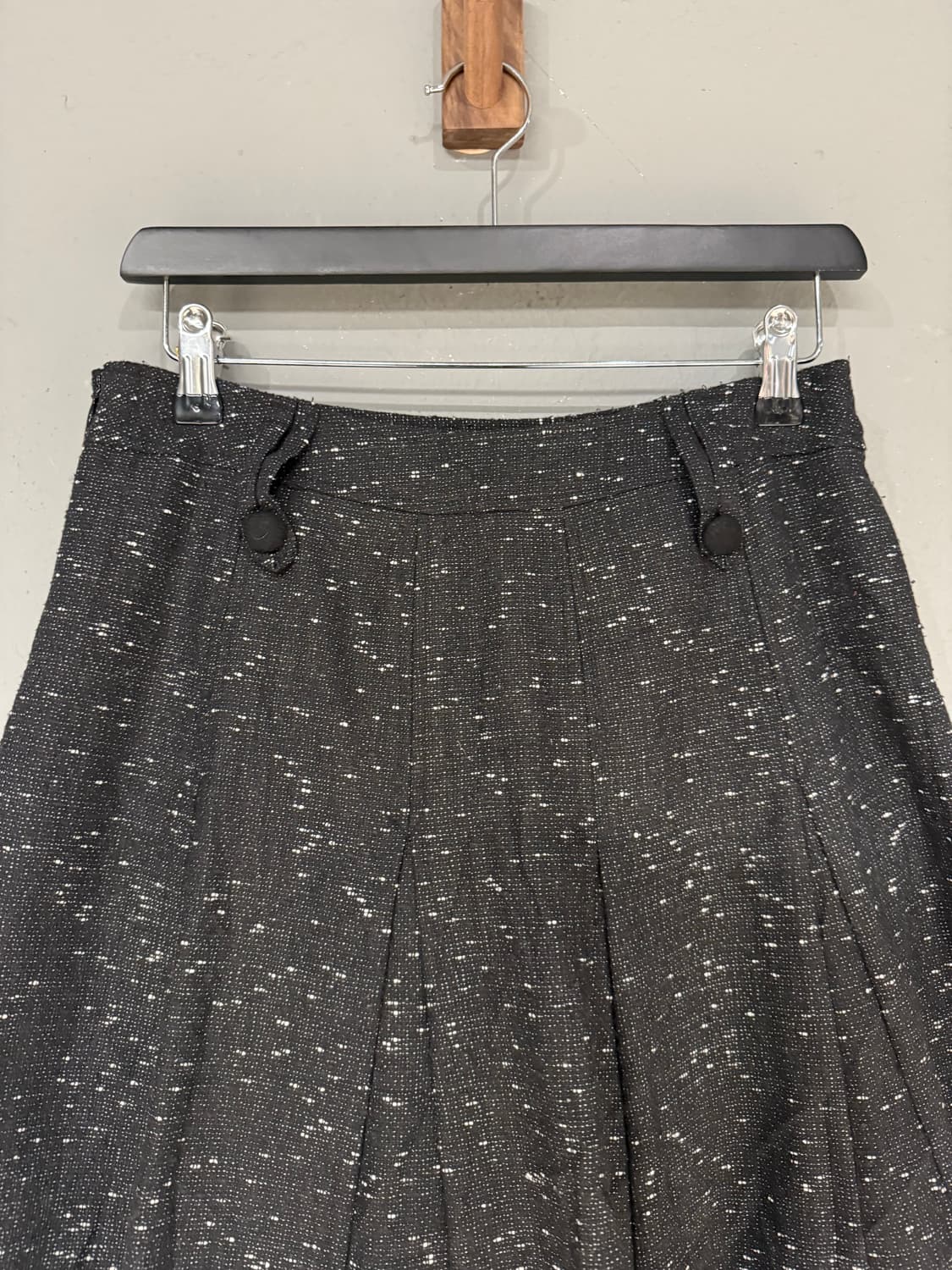 black tweed line detail flare skirt 상품이미지6