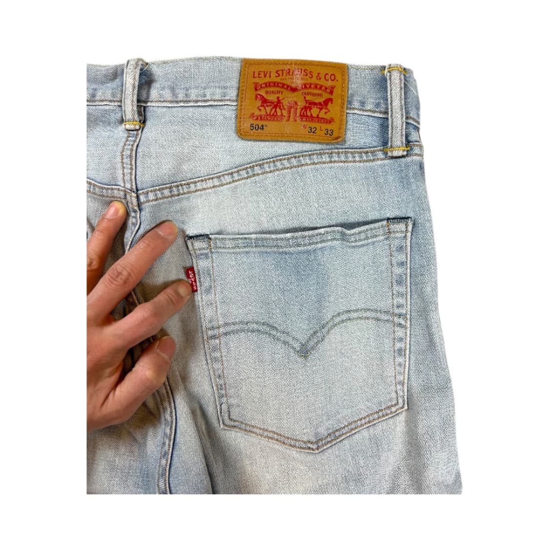 L) 리바이스 Levi’s 504 워싱 인디고 스트레이트 데님 팬츠 BD 상품이미지3