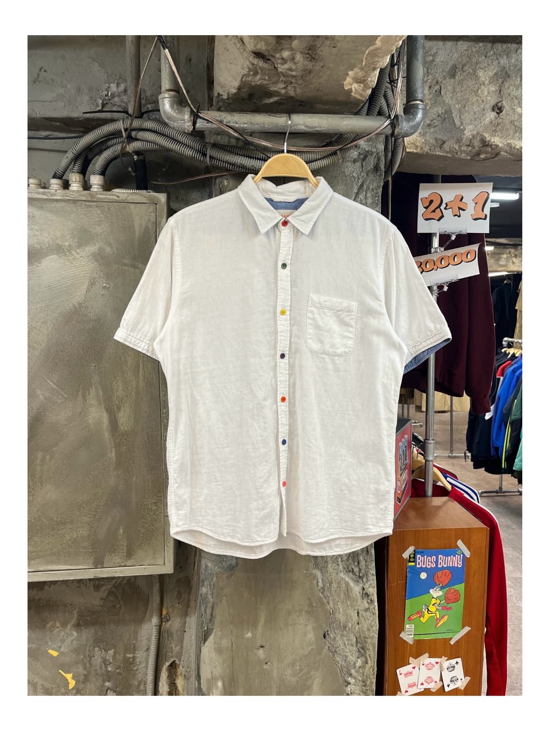 빔즈 반팔 셔츠 화이트 L #csz3469 상품이미지1