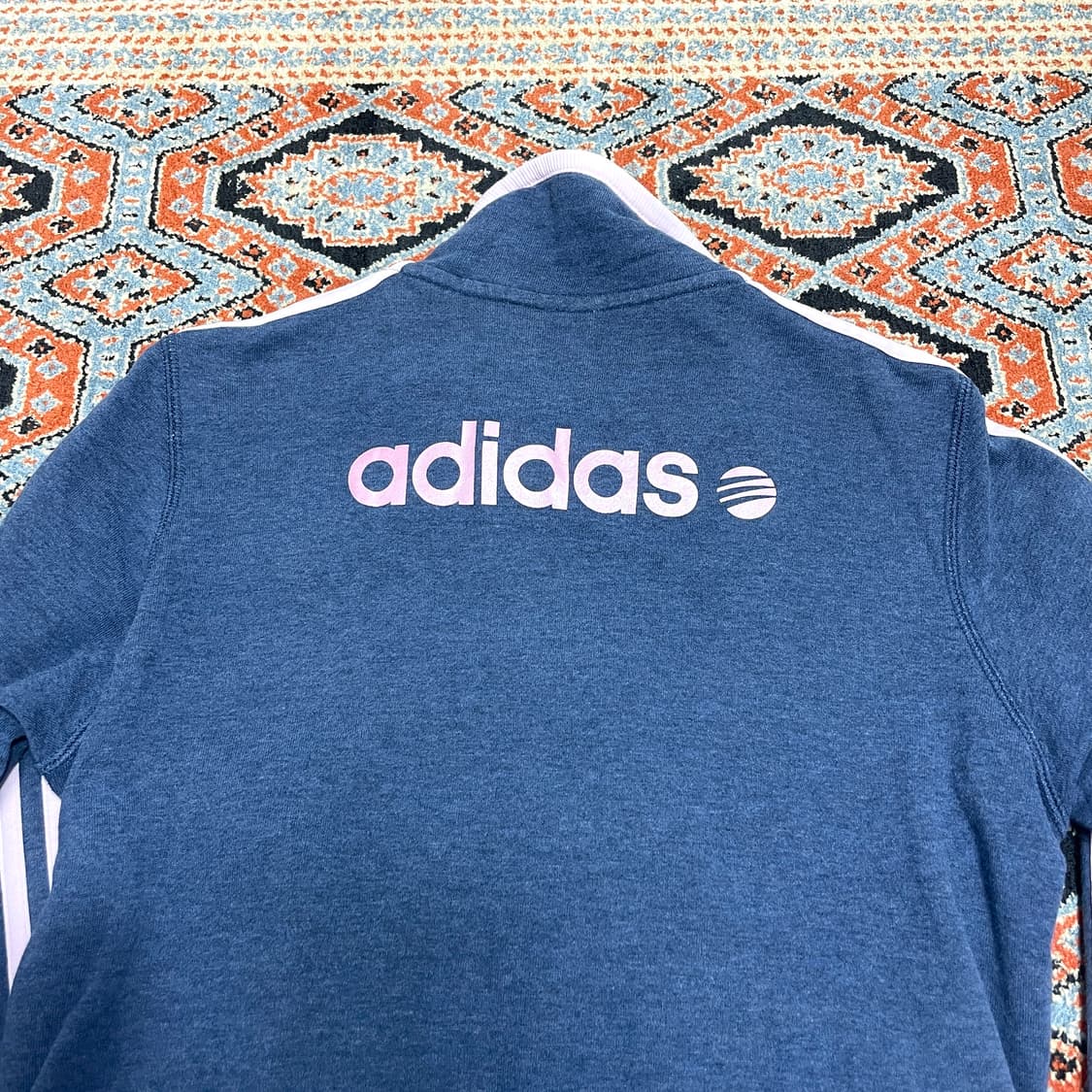 아디다스 삼선 블루네이비 코튼 집업져지 여성M 상품이미지8